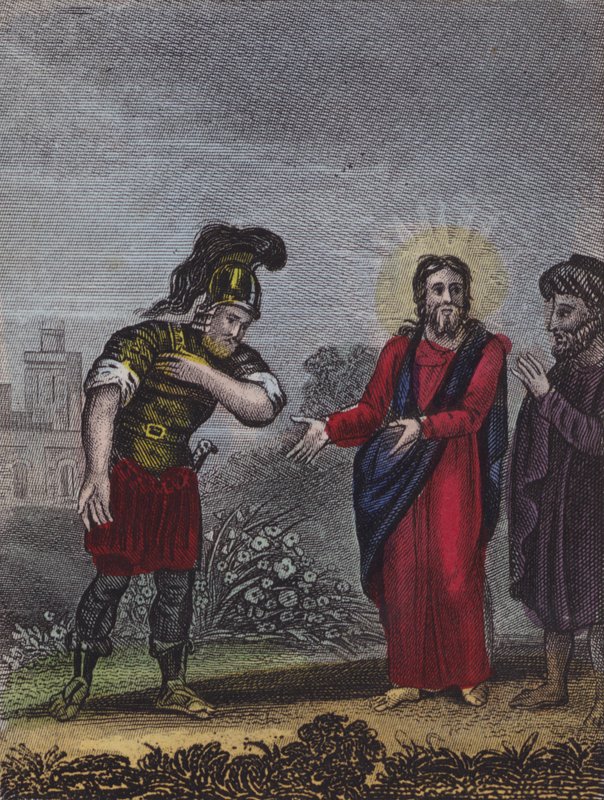 Christus nimmt seinen Weg nach Kapernaum ... von English School