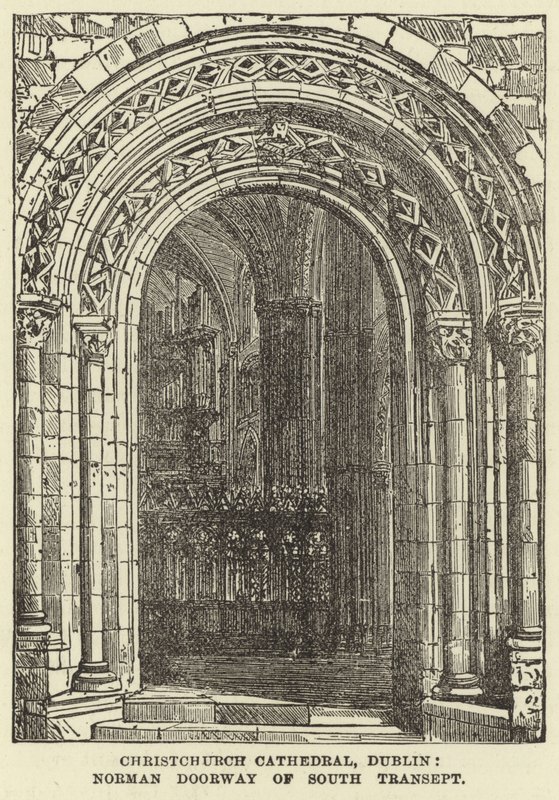 Christchurch-Kathedrale, Dublin, normannisches Portal des Südquerhauses von English School