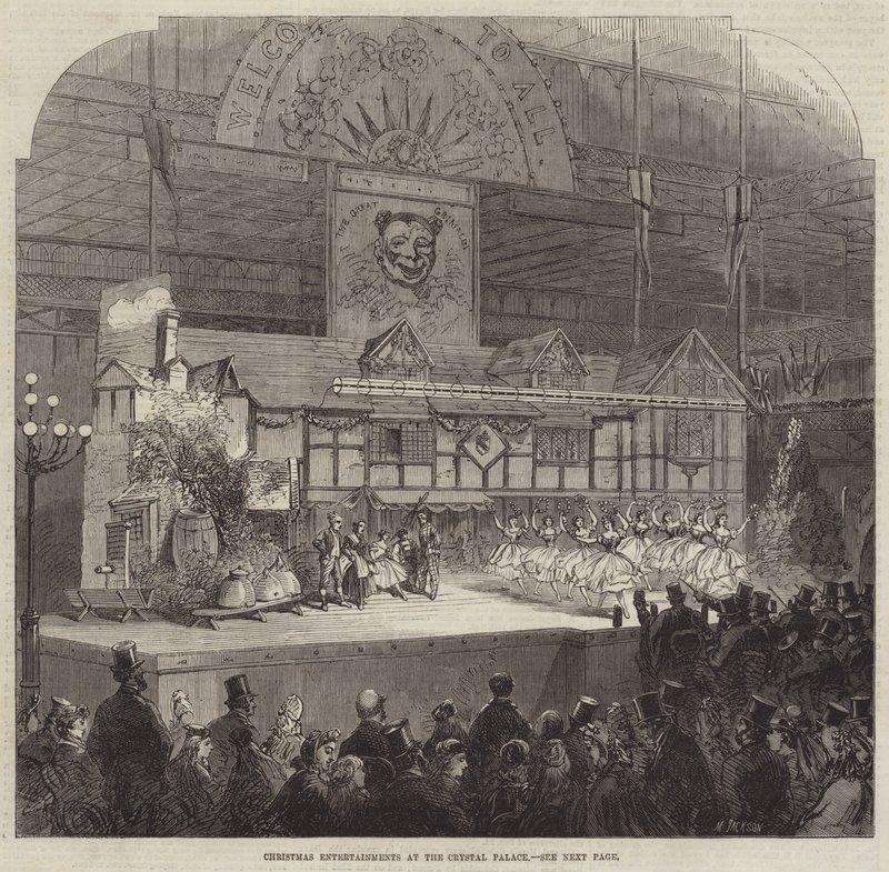 Weihnachtsunterhaltungen im Crystal Palace (Gravur) von English School