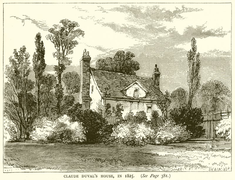 Claude Duvals Haus, im Jahr 1825 von English School