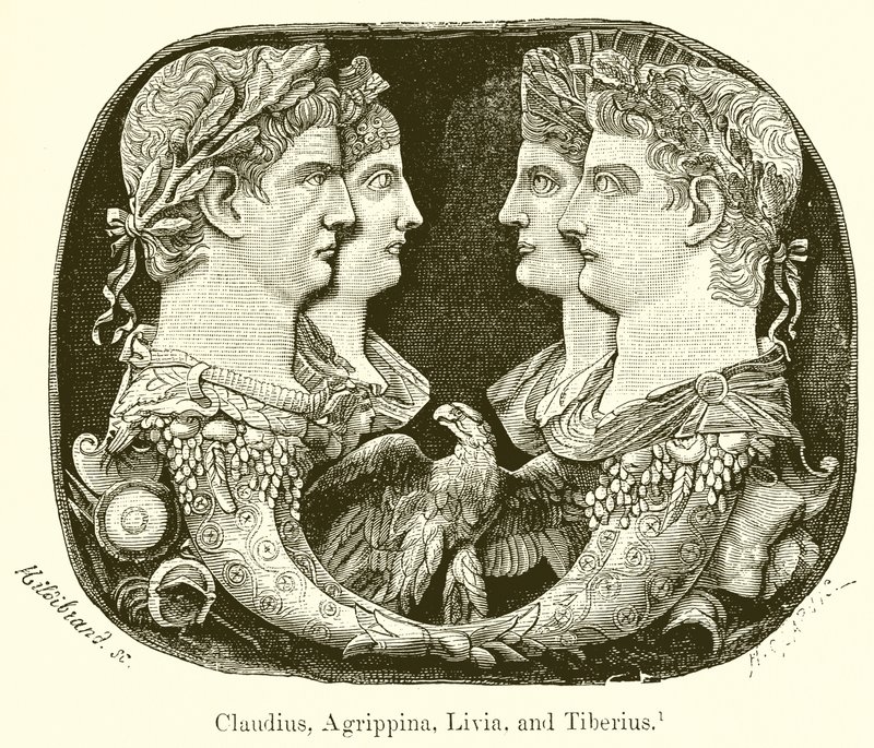 Claudius, Agrippina, Livia und Tiberius von English School