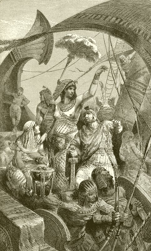Kleopatra bei der Schlacht von Actium von English School