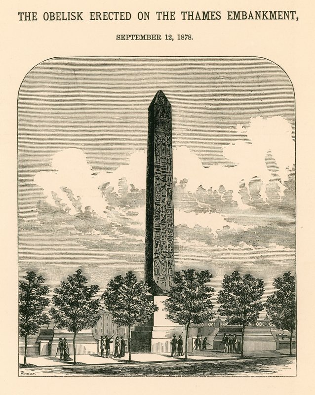 Cleopatras Nadel; Der Obelisk auf dem Thames Embankment errichtet, 12. September 1878 von English School