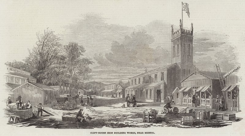 Clift-House Eisenbauwerke, nahe Bristol (Stich) von English School