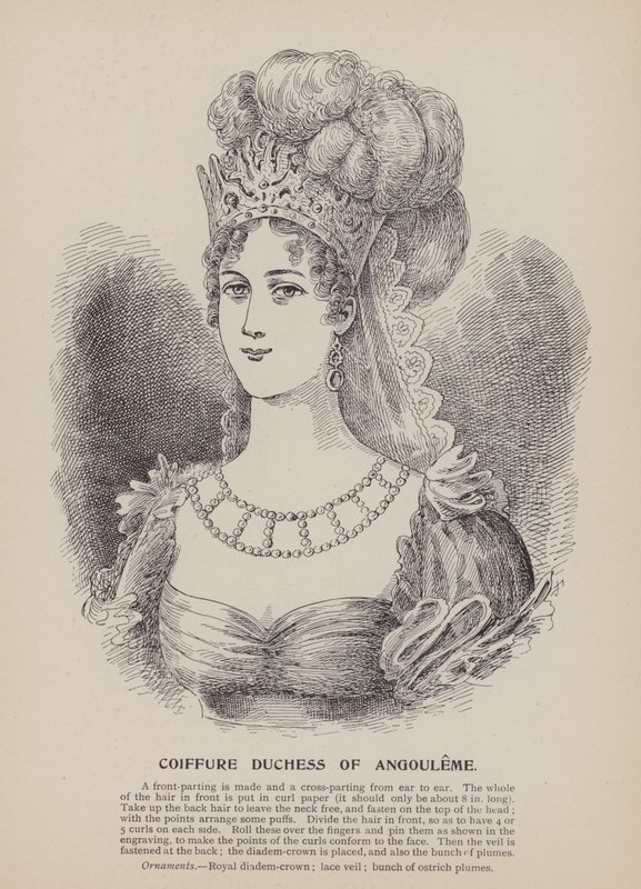 Frisur Herzogin von Angoulême (Gravur) von English School