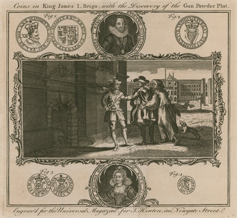 Münzen in der Regierungszeit von König James I, mit der Entdeckung der Pulververschwörung von English School