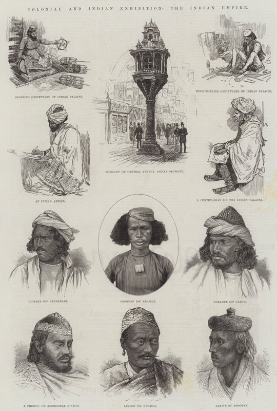 Kolonial- und Indien-Ausstellung, das indische Reich (Gravur) von English School