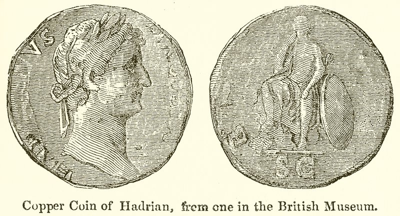 Kupfermünze von Hadrian, aus dem British Museum von English School