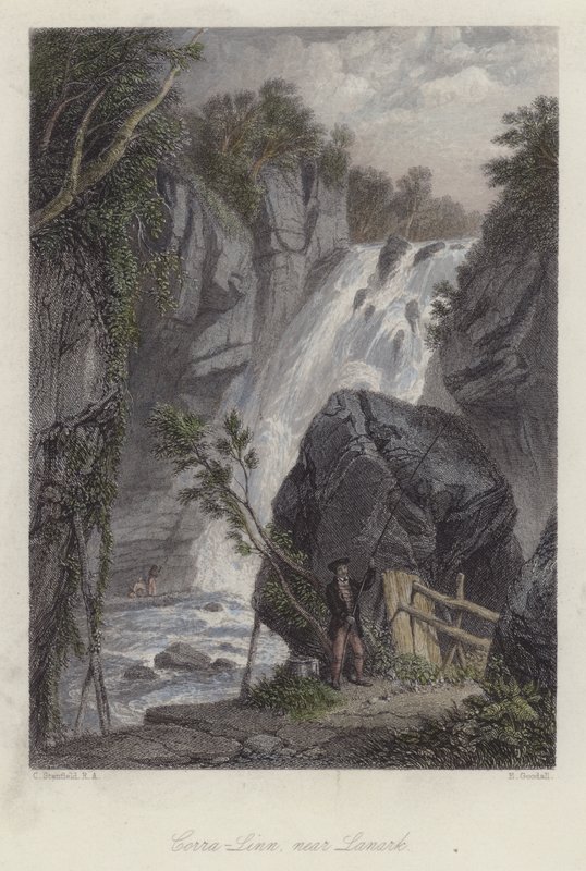 Corra Linn, in der Nähe von Lanark, Schottland von English School