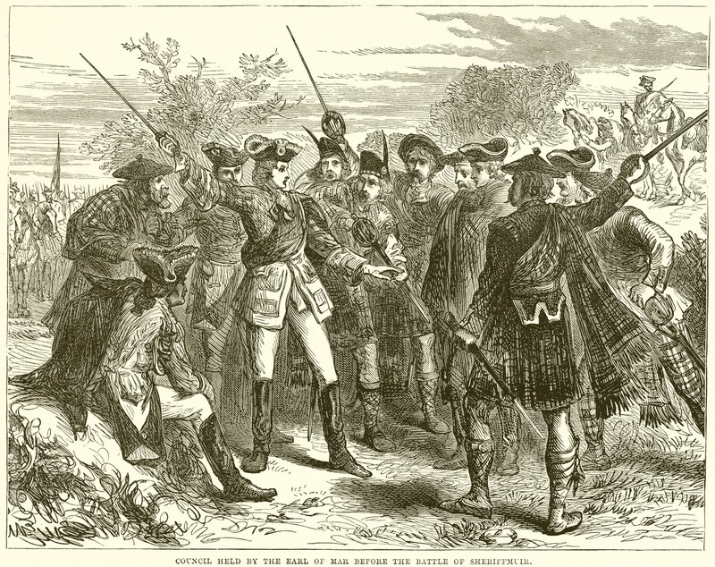 Ratssitzung des Earl of Mar vor der Schlacht von Sheriffmuir von English School