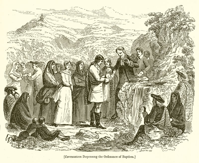 Covenanters spenden das Sakrament der Taufe von English School