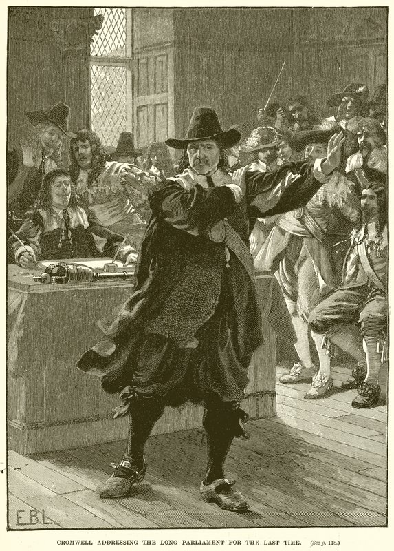 Cromwell spricht das letzte Mal vor dem Langen Parlament von English School