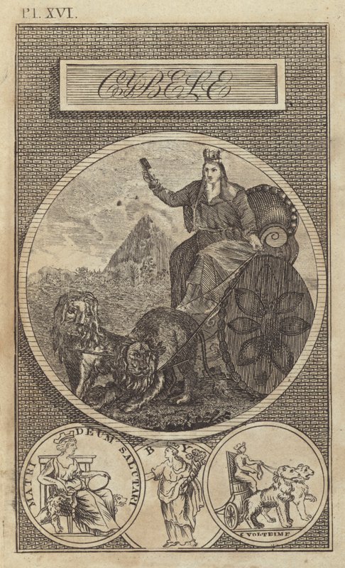 Kybele, antike anatolische, griechische und römische Erdgöttin (Stich) von English School