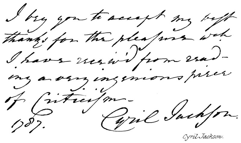 Cyril Jackson von English School