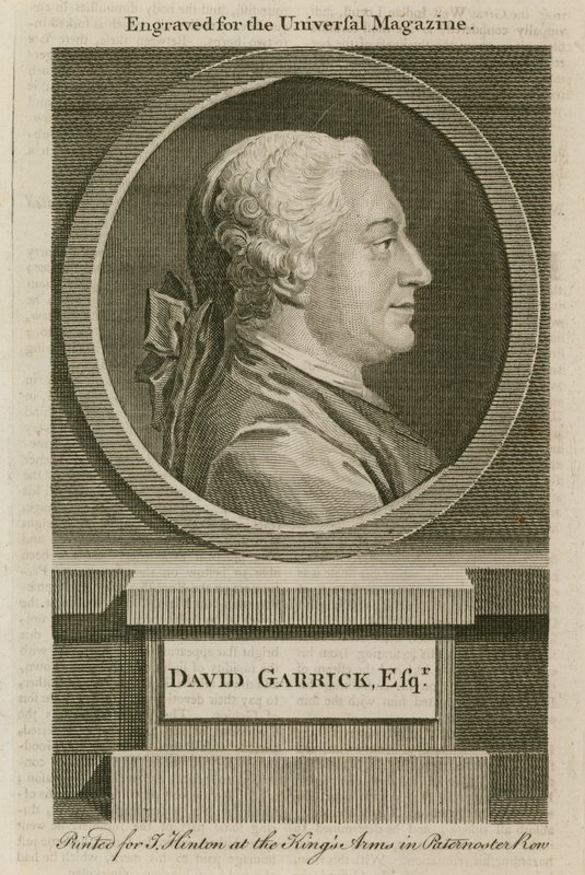 David Garrick, graviert für das Universal Magazine von English School