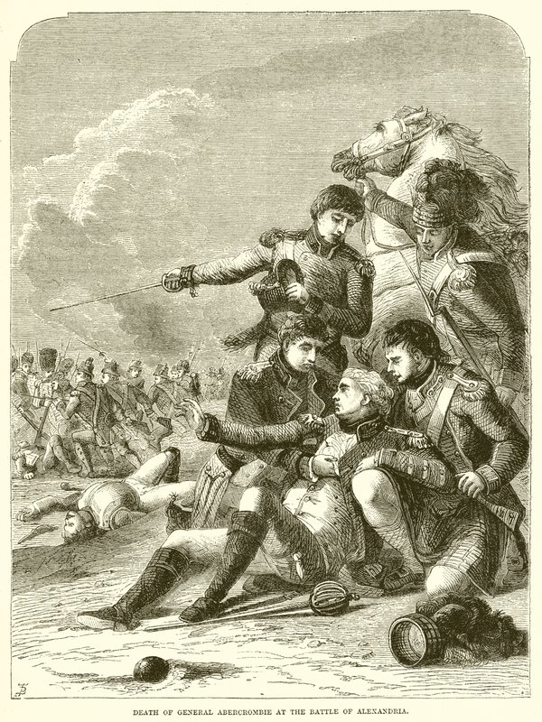 Tod von General Abercrombie in der Schlacht von Alexandria von English School