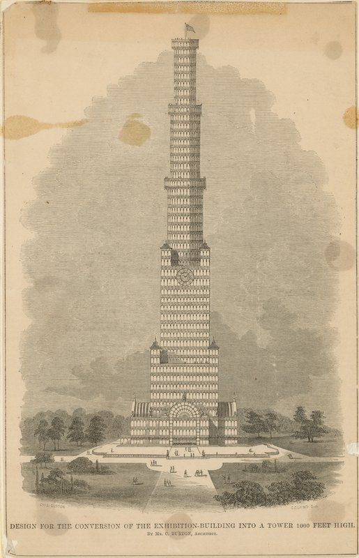Entwurf von Charles Burton für die Umwandlung des Crystal Palace von English School