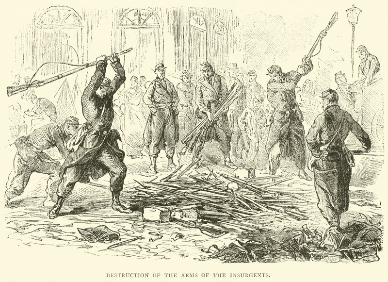 Zerstörung der Waffen der Aufständischen, April 1871 von English School