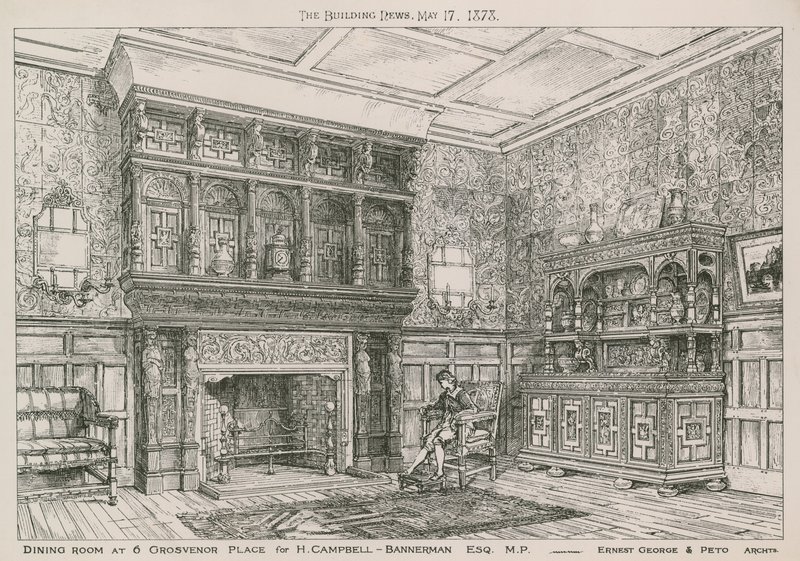 Esszimmer in 6 Grosvenor Place für H. Campbell-Bannerman, MP von English School