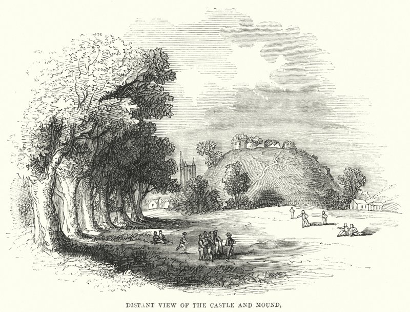 Fernsicht auf das Schloss und den Hügel (Gravur) von English School