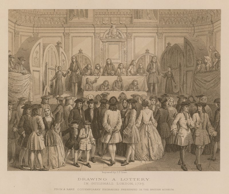 Ziehung einer Lotterie in der Guidhall, London, 1739 von English School