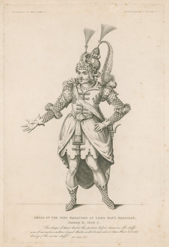 Kleidung von neun Maskierten bei Lord Hays Hochzeit, 6. Januar 1606-7 von English School