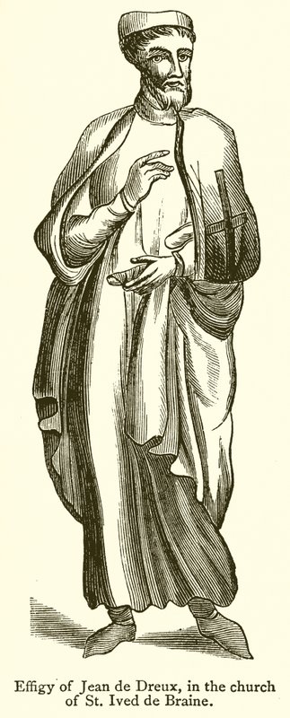 Abbild von Jean de Dreux in der Kirche von St. Ived de Braine von English School