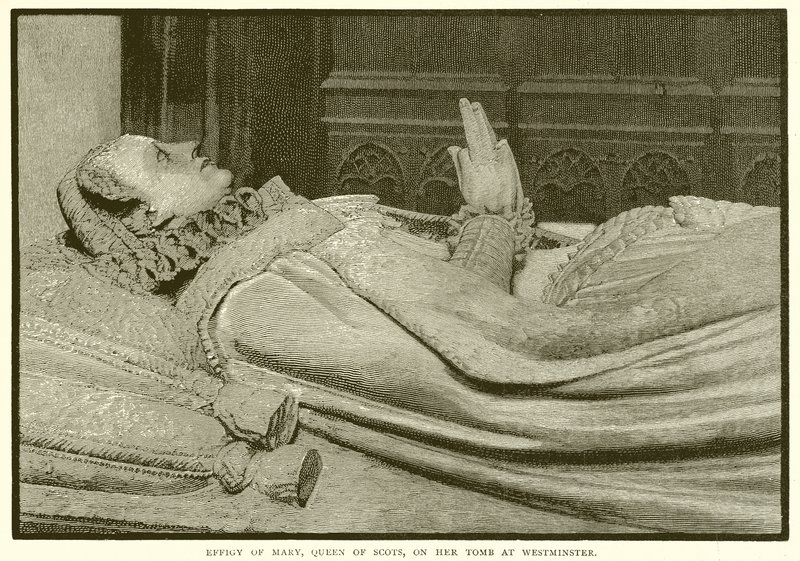 Abbild von Maria Stuart auf ihrem Grab in Westminster von English School