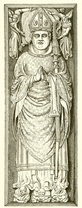 Abbild von William of Wykeham auf seinem Grab in der Kathedrale von Winchester von English School