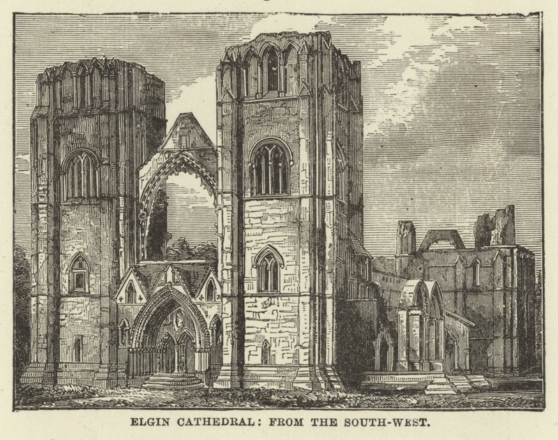 Kathedrale von Elgin, von Südwesten von English School