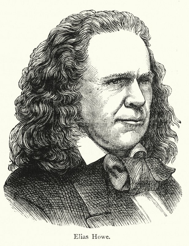 Elias Howe, amerikanischer Erfinder der Steppstich-Nähmaschine von English School
