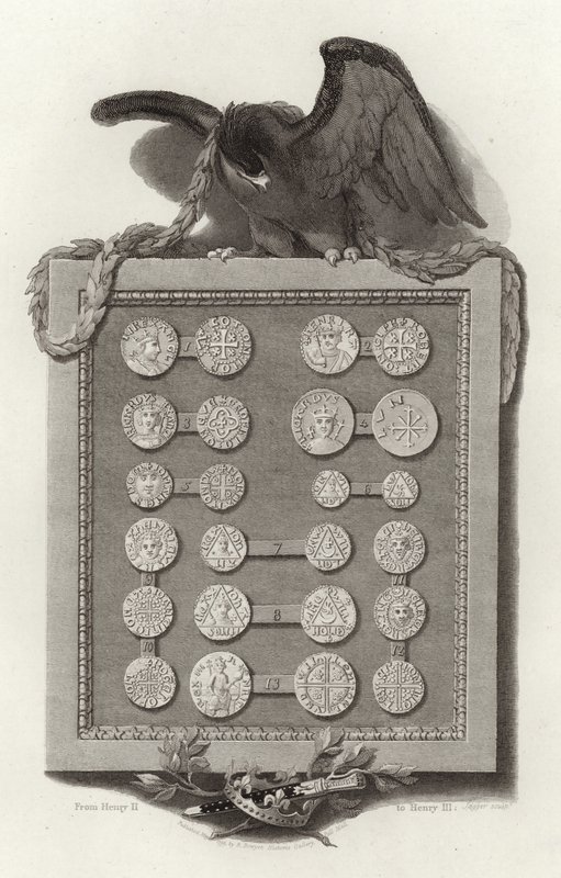 Englische Münzen von Heinrich II. bis Heinrich III. von English School