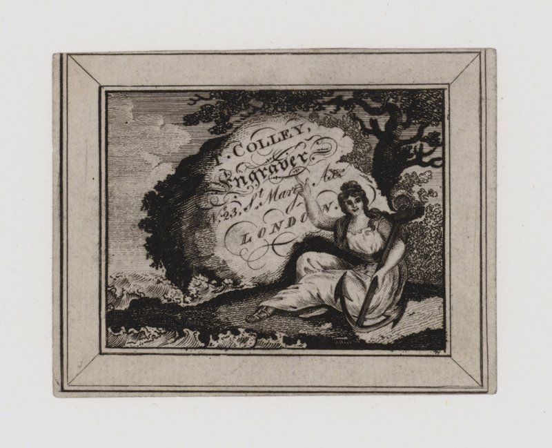 Graveure, T Colley, Visitenkarte von English School