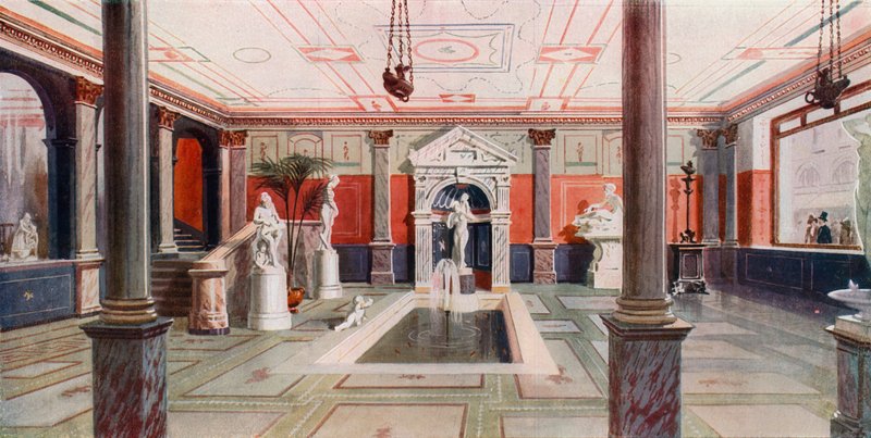 Eingangshalle von Messrs Pears, berühmt für Pears Soap, reproduziert eine Halle in Herculaneum von English School
