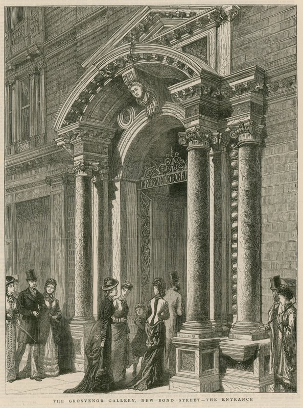 Eingang der Grosvenor Gallery, New Bond Street, London von English School