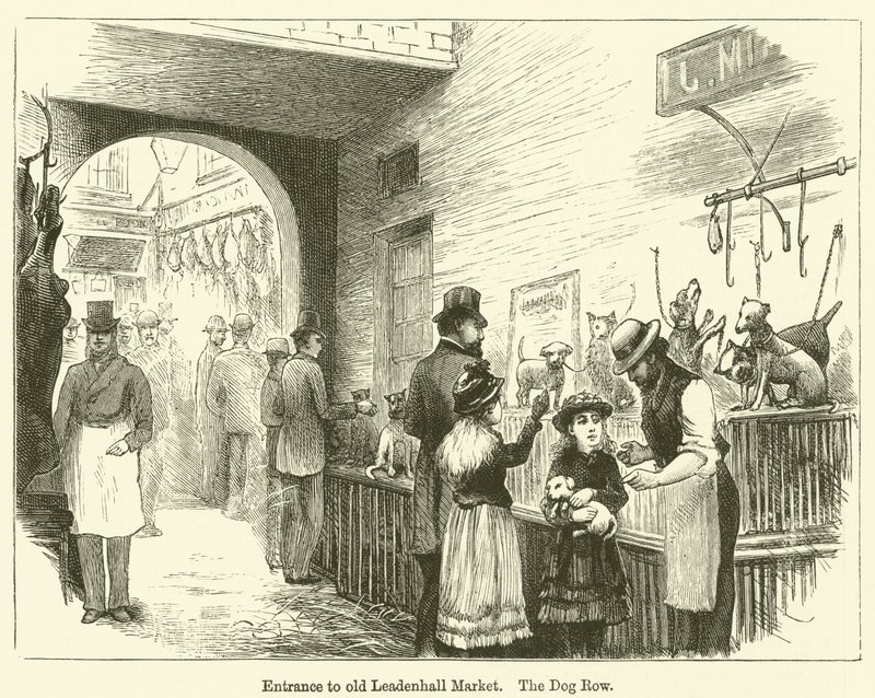 Eingang zum alten Leadenhall Markt, The Dog Row von English School