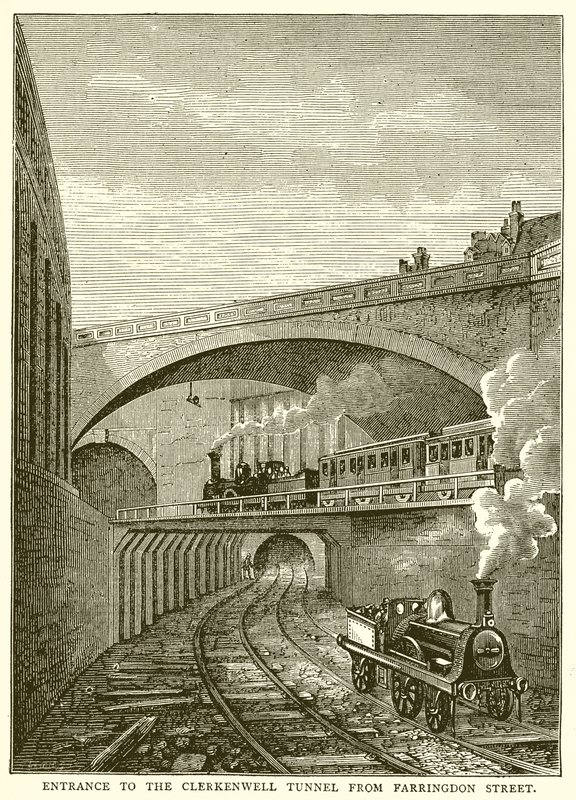 Eingang zum Clerkenwell Tunnel von der Farringdon Street von English School