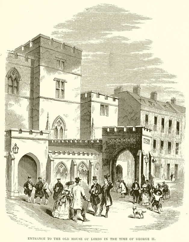 Eingang zum alten House of Lords zur Zeit von George II von English School