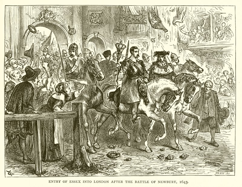 Einzug von Essex in London nach der Schlacht von Newbury, 1643 von English School