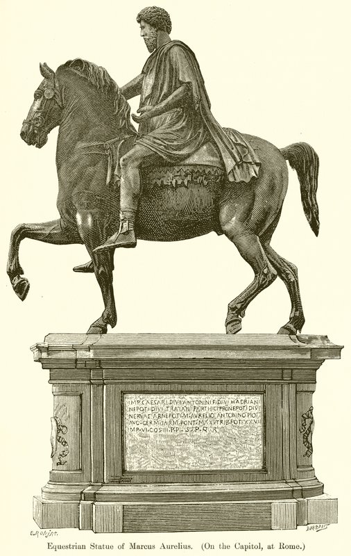 Reiterstatue von Marcus Aurelius (auf dem Kapitol in Rom) von English School
