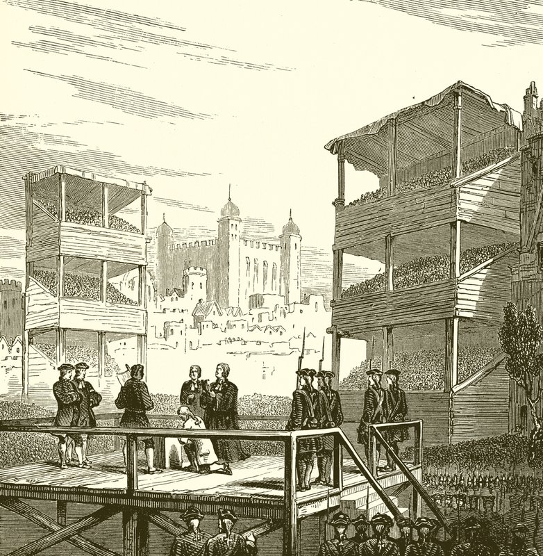 Hinrichtung von Lord Derwentwater auf dem Tower Hill, 1716 von English School