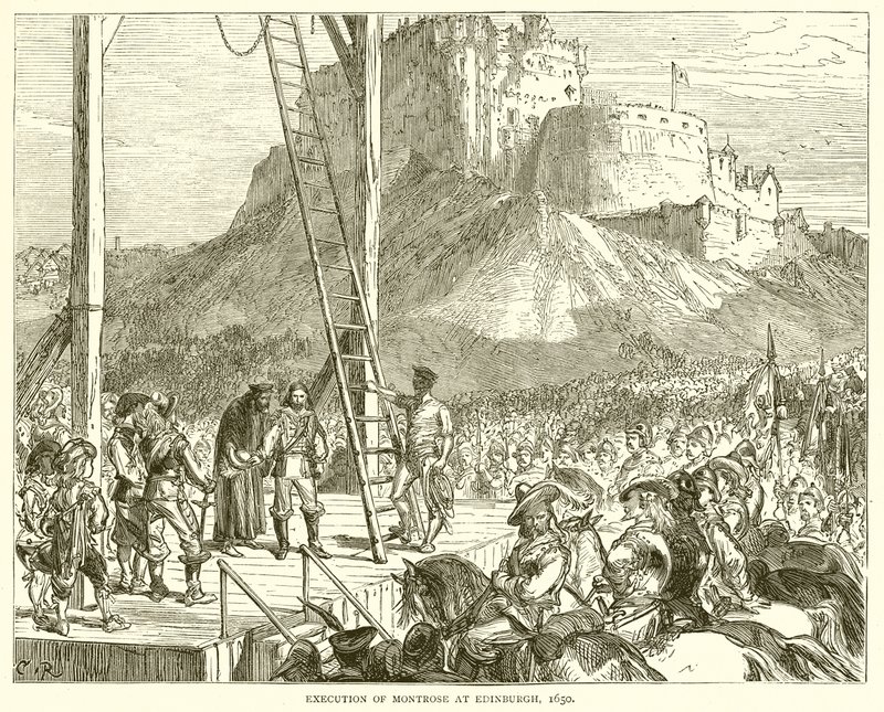 Hinrichtung von Montrose in Edinburgh, 1650 von English School