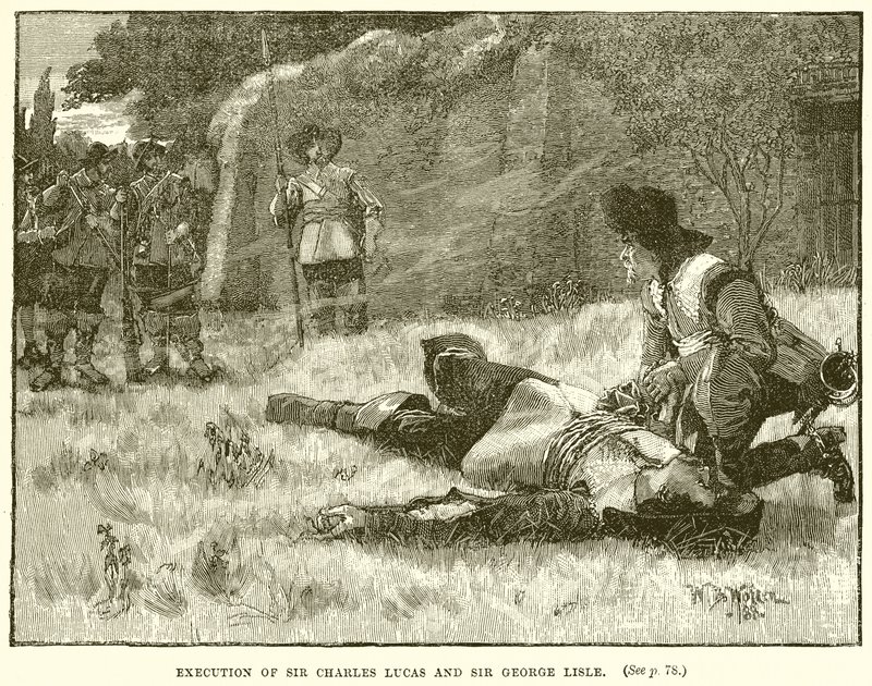 Hinrichtung von Sir Charles Lucas und Sir George Lisle von English School