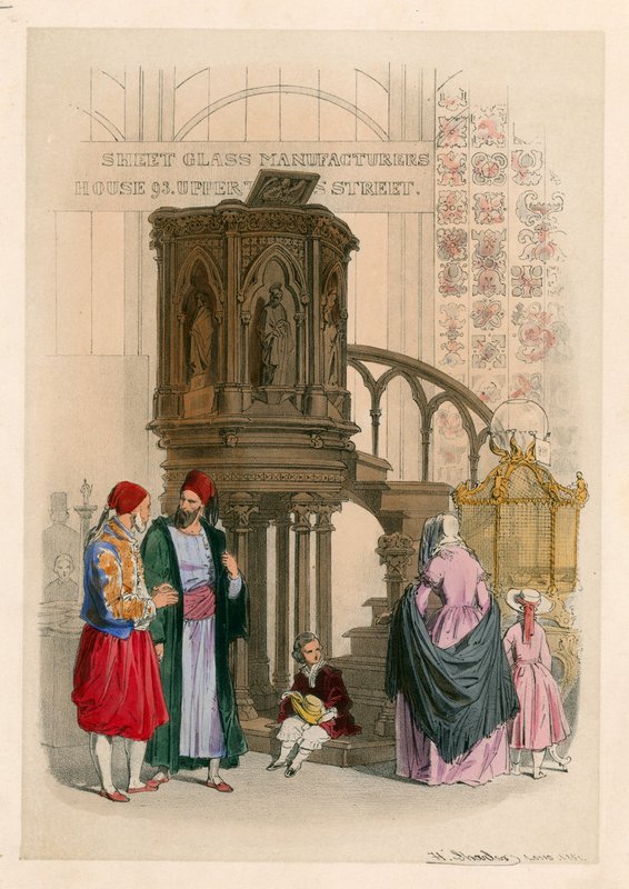 Exponate auf der Großen Ausstellung, Kristallpalast, Hyde Park von English School