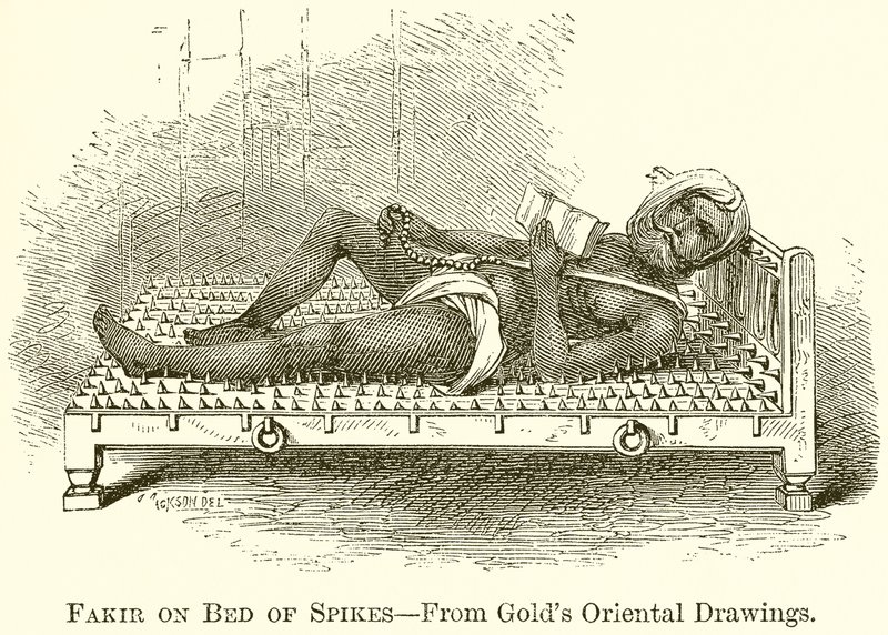 Fakir auf einem Nagelbett von English School