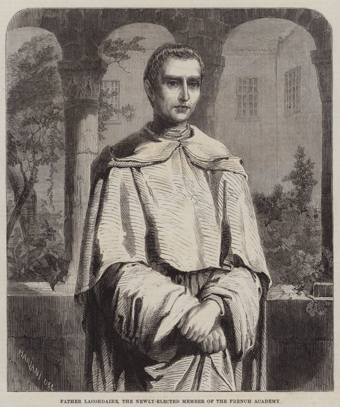 Pater Lacordaire, das neu gewählte Mitglied der französischen Akademie (Stich) von English School
