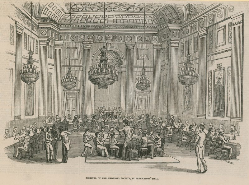 Festival der Madrigal Society, Freemasons Hall, London von English School