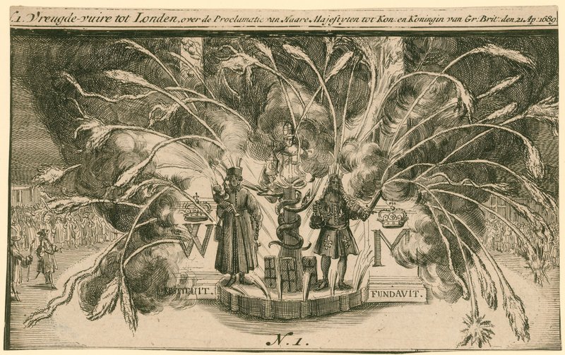 Feuerwerk zur Krönung von Wilhelm und Maria von English School