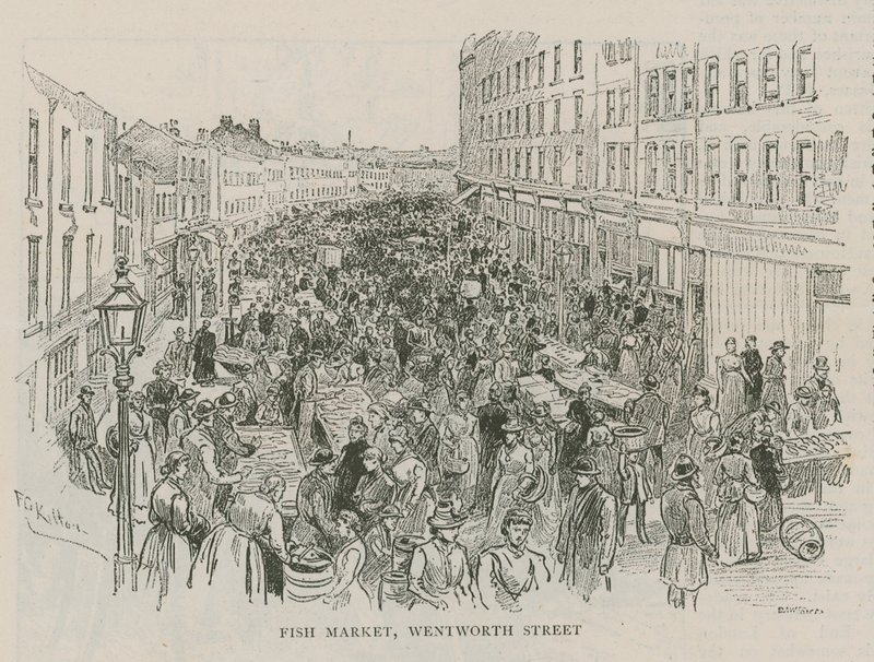 Fischmarkt, Wentworth Street, London von English School