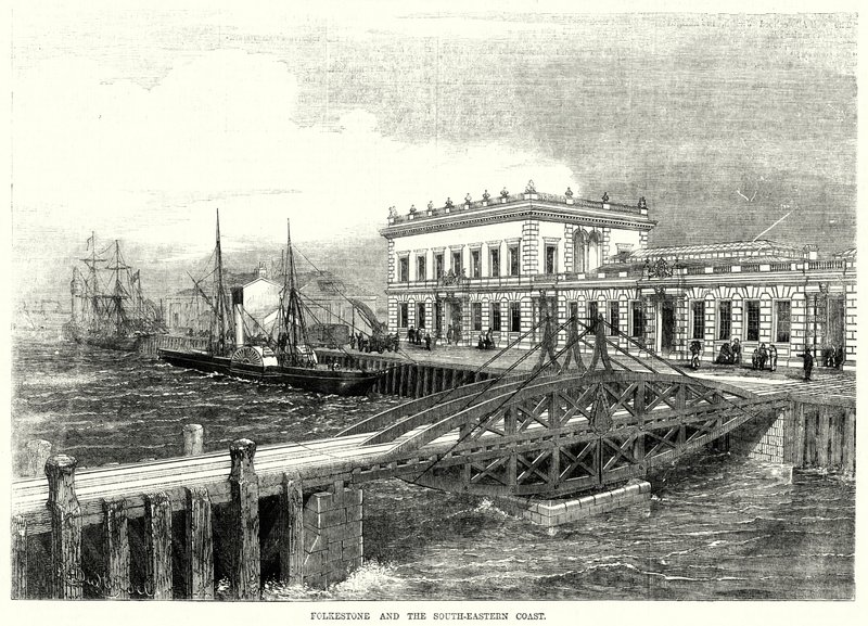 Folkestone und die südöstliche Küste (Stich) von English School